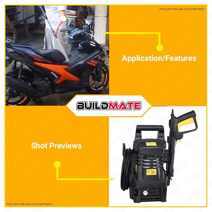 BUILDMATE Lotus Pressure Washer 1400W Car Washer Machine Power Spray Sprayer with Wheels LTPW1400X / without Wheels LTPW1400C2X - LPT