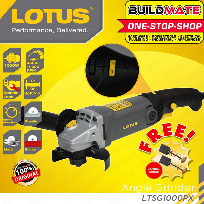 LOTUS Heavy Duty 1000W Angle Grinder 4 Trigger With Free Carbon Brush LTSG1000PX •BUILDMATE• LPT