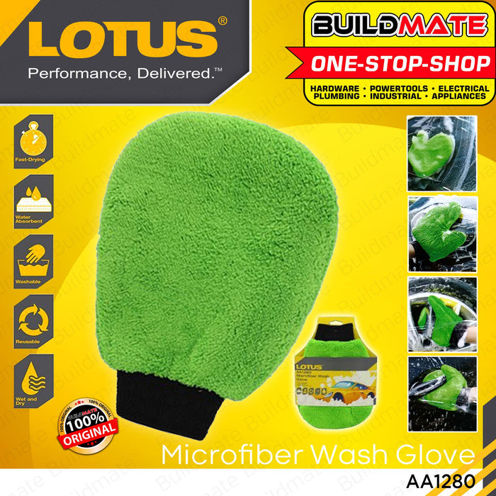 LOTUS Microfiber Wash Glove Washes and Dries Lint and Streak Free AA1280 •BUILDMATE•