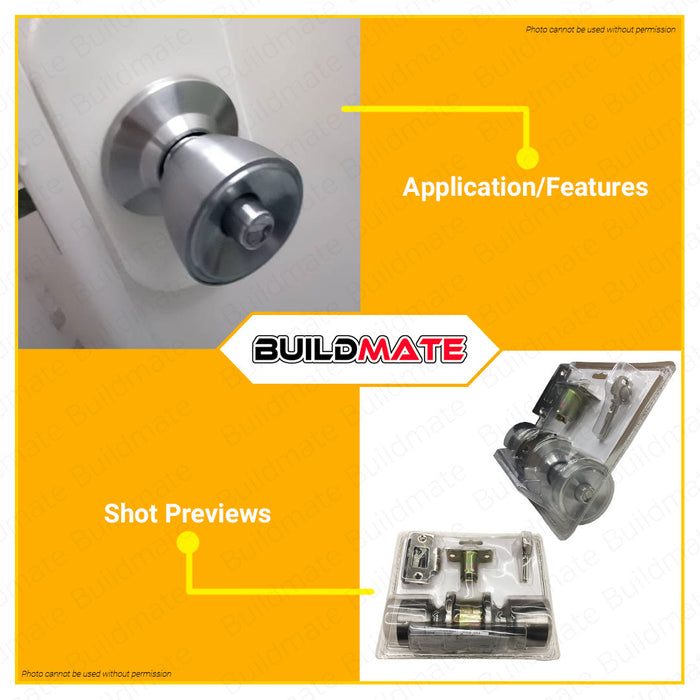 POWERHOUSE Door Knob Set Lockset 588 SS-ET •BUILDMATE• PHHT