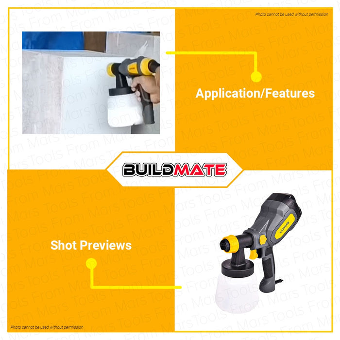 LOTUS HVLP Electric Paint Sprayer Gun Spray Gun 900ML 400W Power Painter LTSP500X •BUILDMATE•