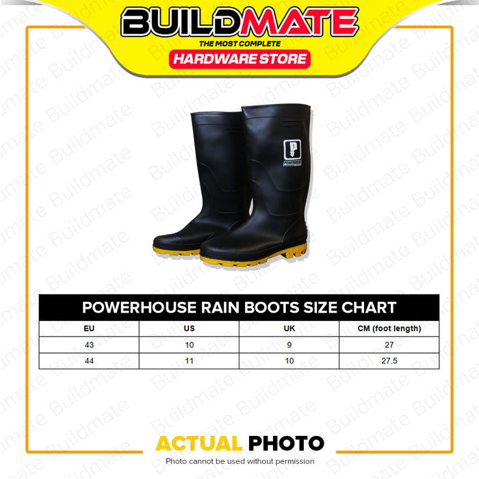 BUILDMATE Powerhouse PVC Rain Boots with Inner Lining Size 43 / 44 Heavy Duty Weatherproof Rain Shoes Footwear SOLD IN PAIR - PHHT