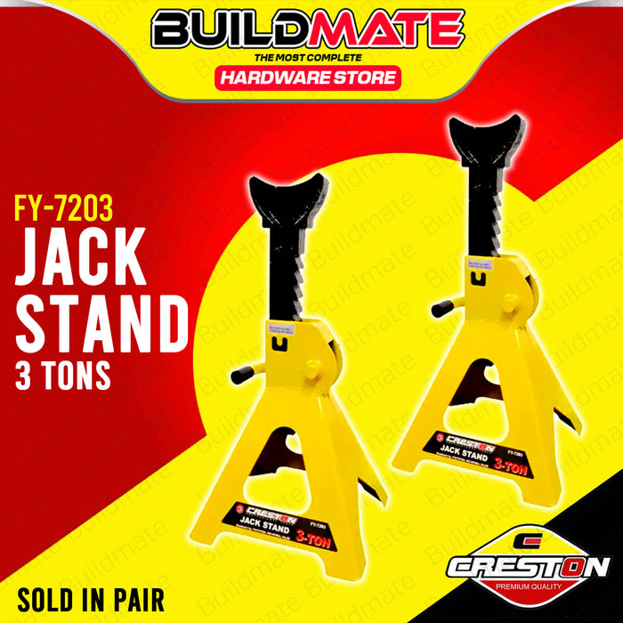 BUILDMATE Creston Jack Stand 3 Tons Heavy Duty Steel Body Auto Car Lifting Jacking Repair Tools SOLD IN PAIR