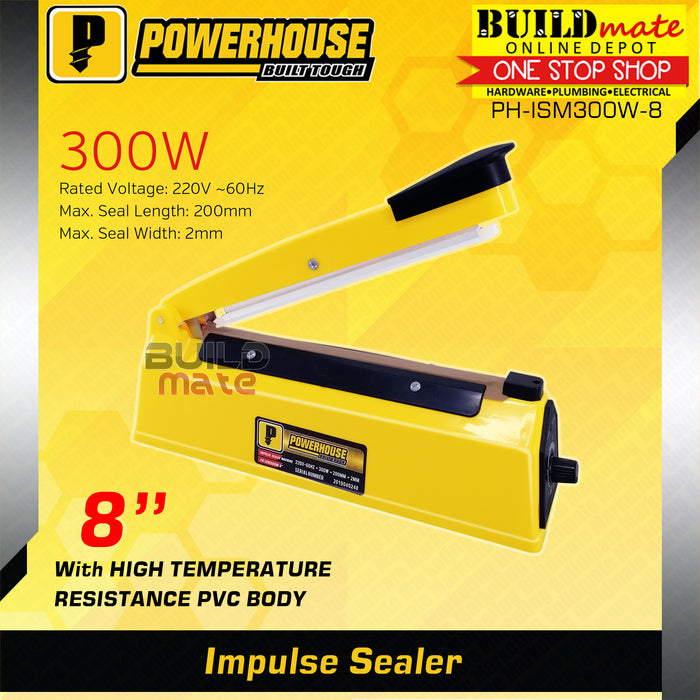 POWERHOUSE Plastic Impulse Sealer Machine 8" 300W PHB-ISM300W-8 •BUILDMATE• PHHT