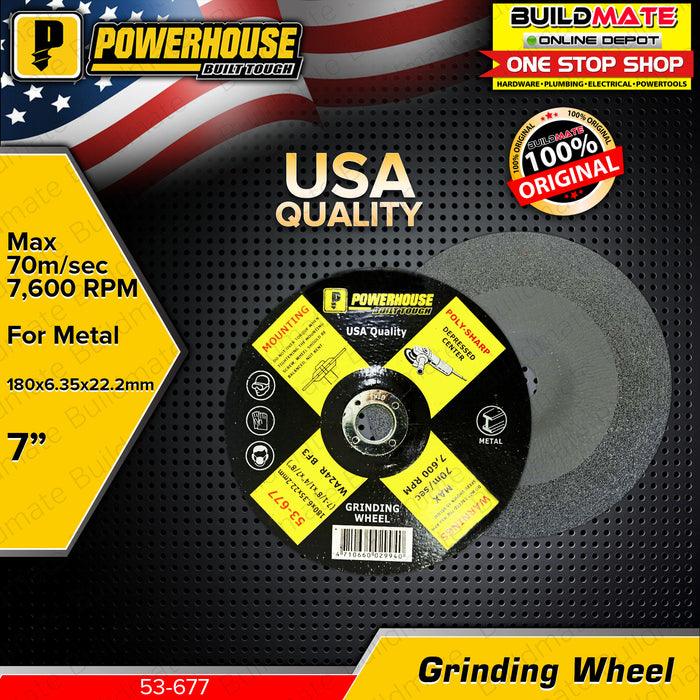 POWERHOUSE 7" Grinding Wheel For Metal 180x6.35x22.2mm 53-677 •BUILDMATE• PTAA