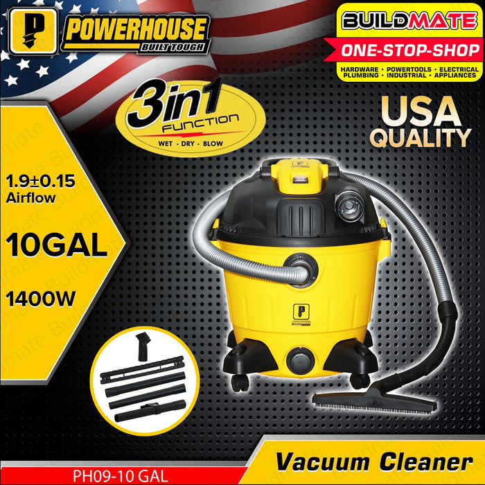 POWERHOUSE Wet and Dry Vacuum Cleaner Blower 10 GALLONS •BUILDMATE• PHPT