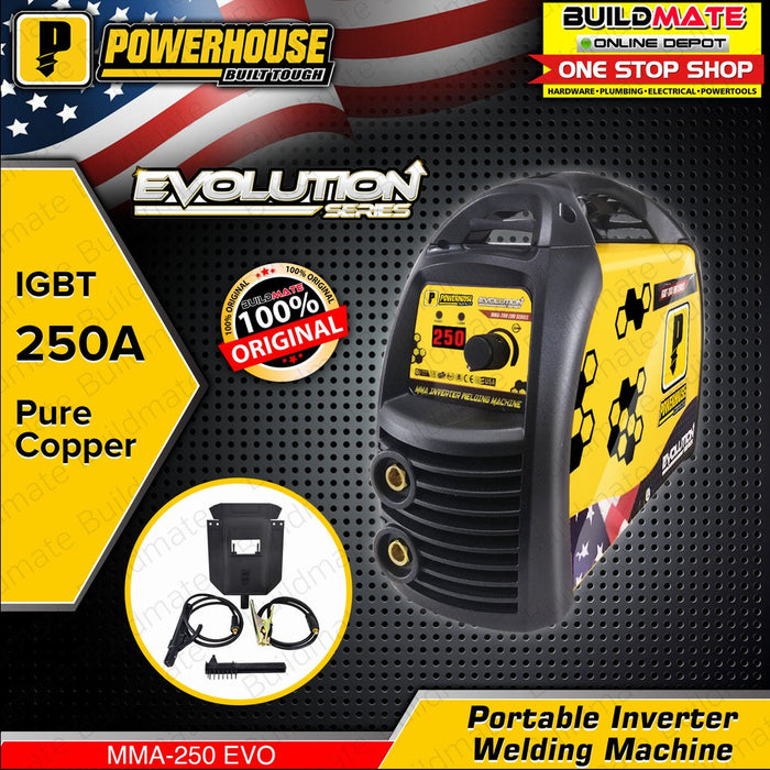 BUILDMATE Powerhouse 250A IGBT Evolution Series Portable Inverter Welding Machine Welder Machine MMA250 - PHWM