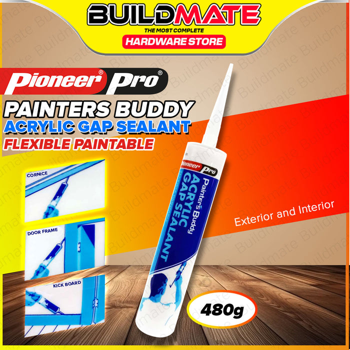 BUILDMATE Pioneer Pro Painters Buddy 100g / 480g Acrylic Gap Sealant Flexible Multipurpose Interior & Exterior Gap Filler 1PBA999J / 1GAB8013