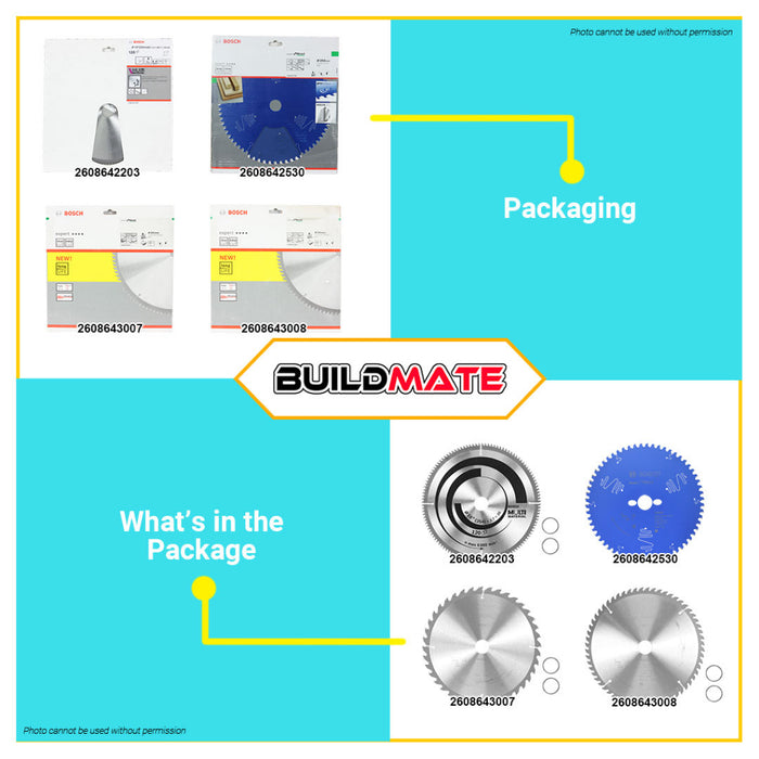 BUILDMATE Bosch Circular Saw Blade for Mitre Saw 10" Inch 40T - 120T EXPERT for Wood Blade Disc BAX