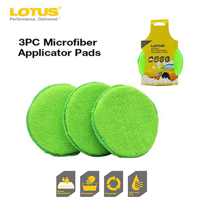 LOTUS Microfiber Applicator Pads 3pc AA1260 •BUILDMATE Car Care•