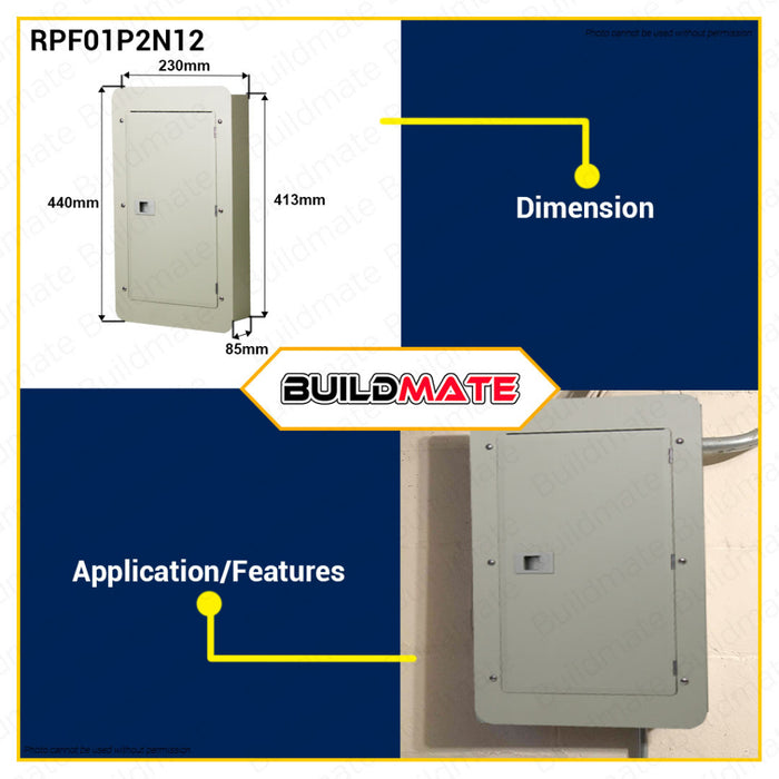 BUILDMATE Royu Panel Flush Mounted Type Nema 1 4B | 6B | 8B | 10B Plug In Breaker 2Poles Breaker Box