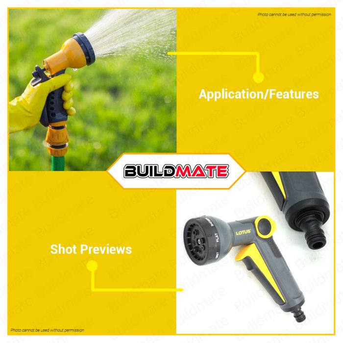 BUILDMATE Lotus Trigger Garden Hose Nozzle Gun 8 Pattern Pressure Hand Sprayer LTGT800SGX-PRO • LHT