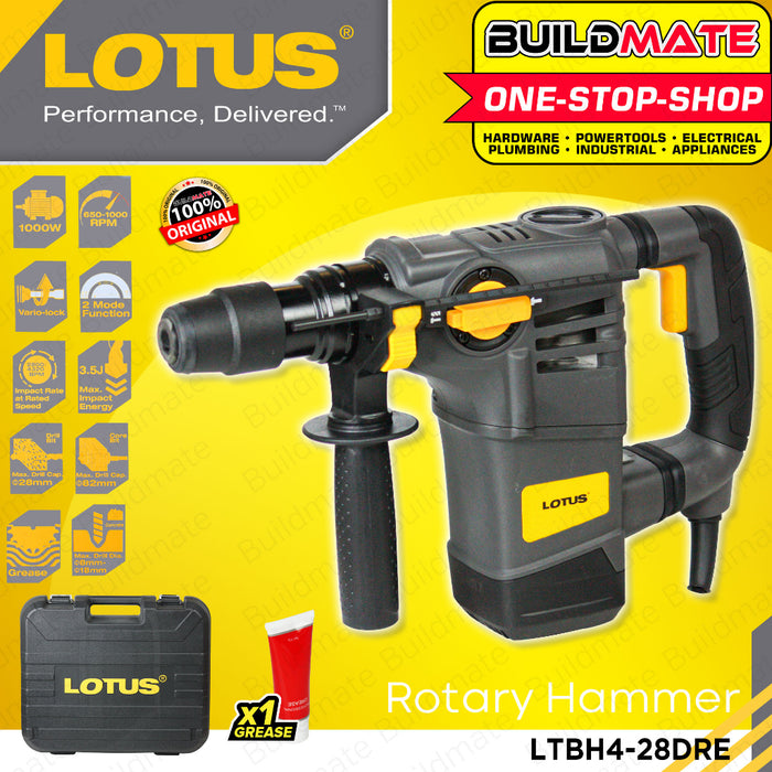 BUILDMATE Lotus 4kg Rotary Hammer 1000W / 1300W Electric Hammer Concrete Breaker Chipping Drill Gun - LPT