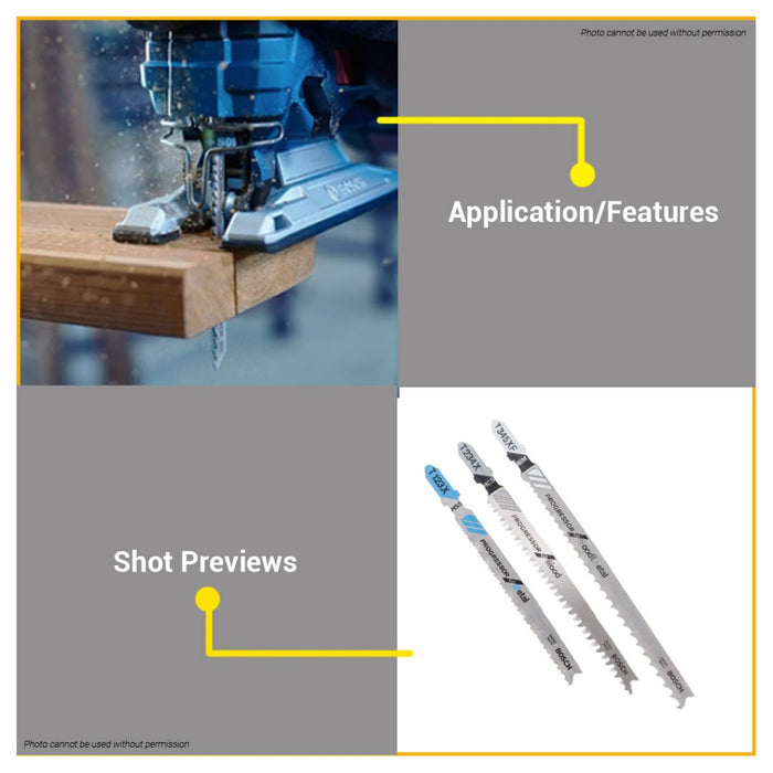 BUILDMATE Bosch 3PCS Jigsaw Blade Set Progressor T-Shank for Wood and Metal Cutting 2607010515 - BAX