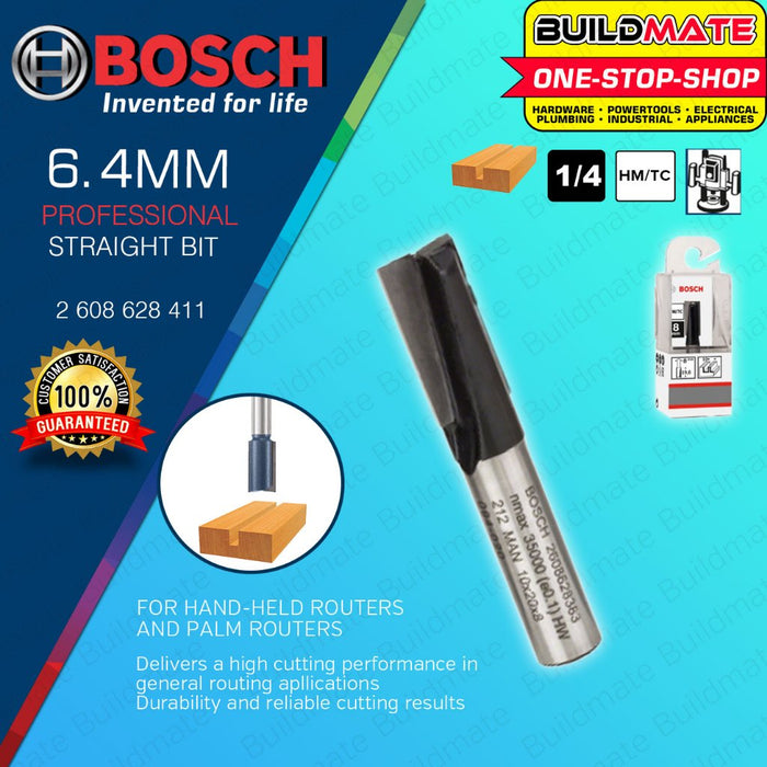 BOSCH Router Straight Bit 1/4" Inch Shank Standard for Wood Handheld Palm Routers •BUILDMATE• BAX