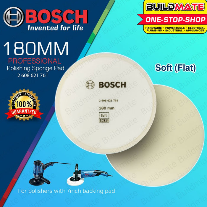 BUILDMATE Bosch 180mm Polishing Sponge Accessories for Polisher with 7" Inch Backing Pad Flat - BAX