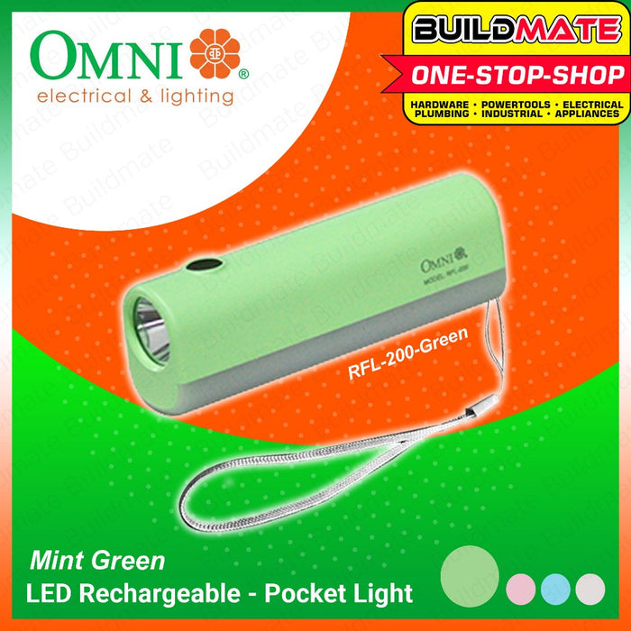 BUILDMATE Omni LED Rechargeable Pocket Light 1200mAh with TYPE-C Charger Cord 2-Light Source RFL-200
