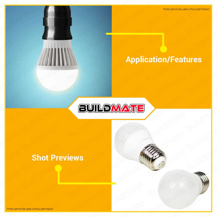 BUILDMATE Powerhouse 4W Electric Led Classic Bulb Indoor Office Light DAYLIGHT 6500K A45 PHECBE27-4W