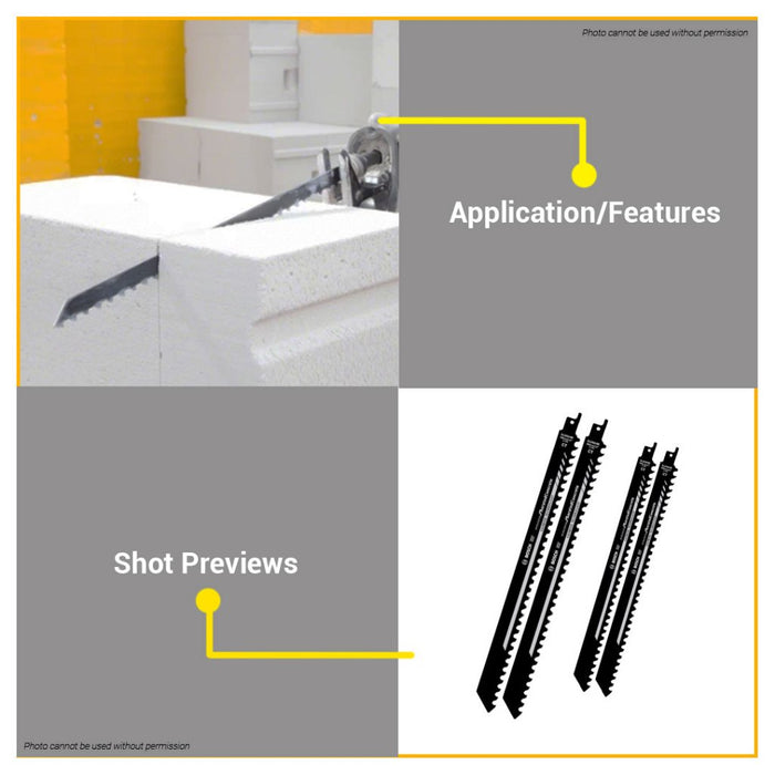 BUILDMATE Bosch 2PCS/SET Reciprocating Saw Blade Endurance for Aerated Concrete S1241HM S2041HM BAX