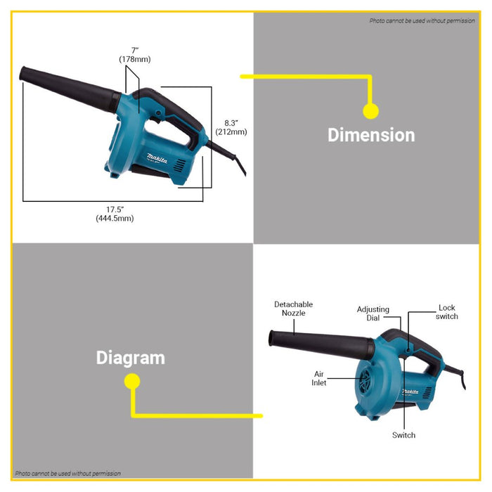 MAKITA 530W MT Electric Dust Blower Variable Speed Handheld Portable Blower M4000B •BUILDMATE•