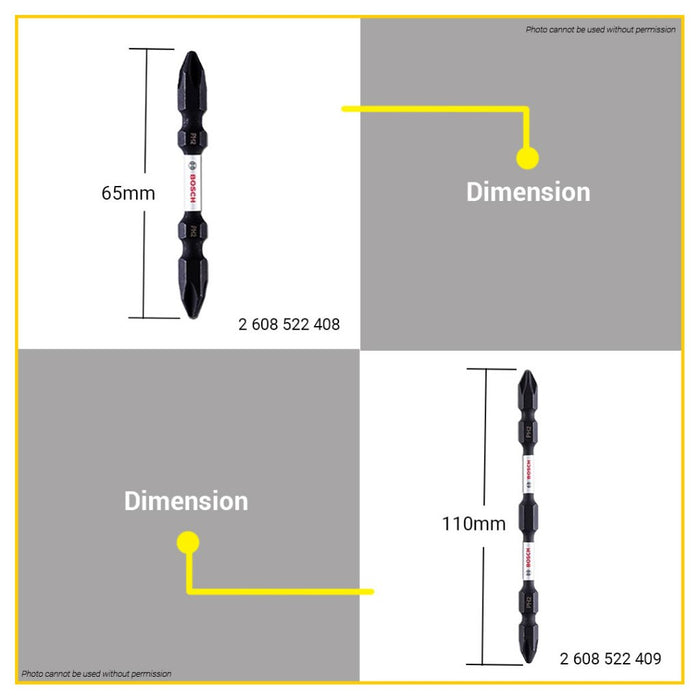 BUILDMATE Bosch 2PCS/SET Double-Ended Screwdriver / Screw Bits 65MM - 150MM Expert for Impact - BAX