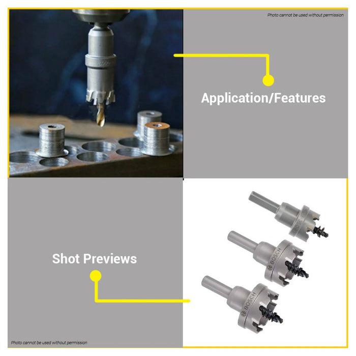 BUILDMATE Bosch TCT Hole Saw for Drilling Metal / Stainless 20MM - 51MM Tungsten Carbide Sawing BAX