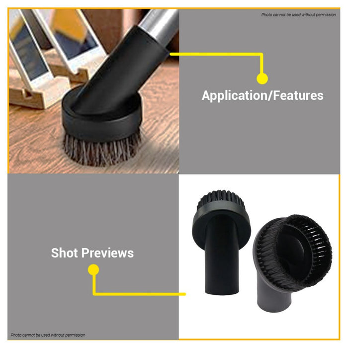 BUILDMATE Bosch 35MM Small Round Brush Nozzle Accessories for Dust Extractors 1609390481 - BAX