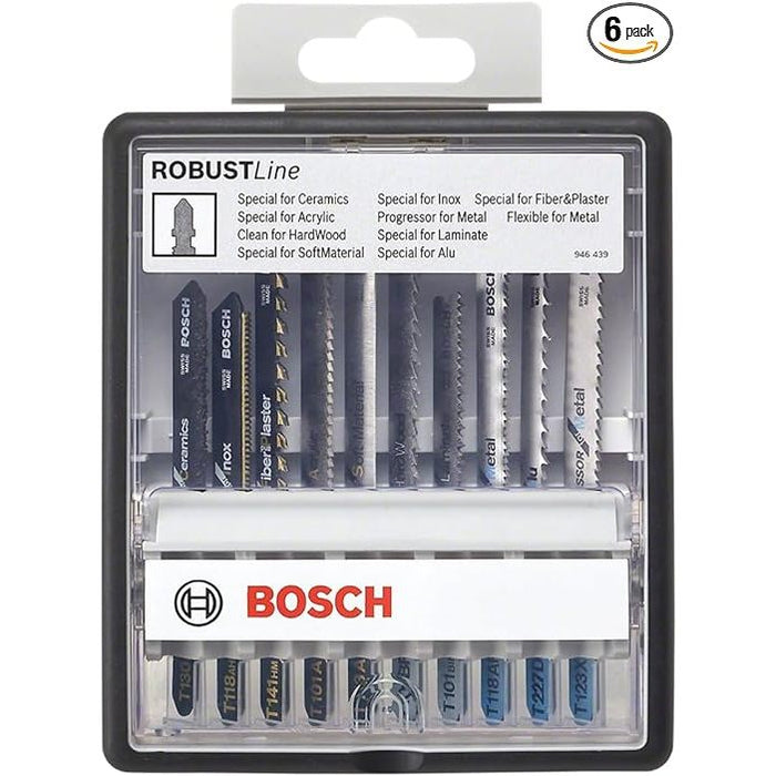 BUILDMATE Bosch 10PCS Expert Jigsaw Blade Set Robust Line Top Expert with T-Shank 2607010574 - BAX