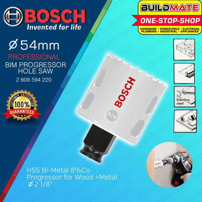 BUILDMATE Bosch BIM Progressor Hole Saw Bi-Metal Power Change Plus 48MM - 152MM for Wood & Metal BAX