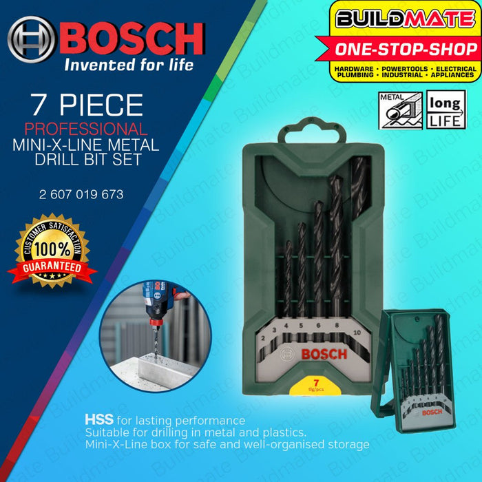 BUILDMATE Bosch 7PCS Metal Drill Bit Set of Twist Drills Mini X-Line Drilling 2-10MM 2607019673 BAX