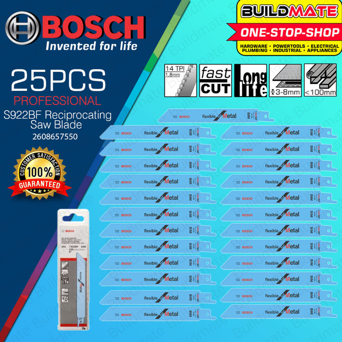 BUILDMATE Bosch 25PCS/SET 150MM Reciprocating Saw Blade BIM Flexible for Metal Cutting S922BF - BAX