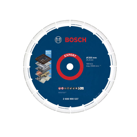 BUILDMATE Bosch 355MM Expert Diamond Metal Wheel Large Size Cutting Disc for Chop Saw 2608900537 BAX