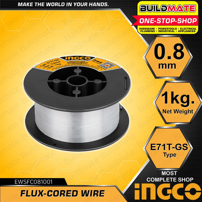 [1KG] [GASLESS] BUILDMATE Ingco 0.8MM Flux Cored Welding Wire Extensio ...