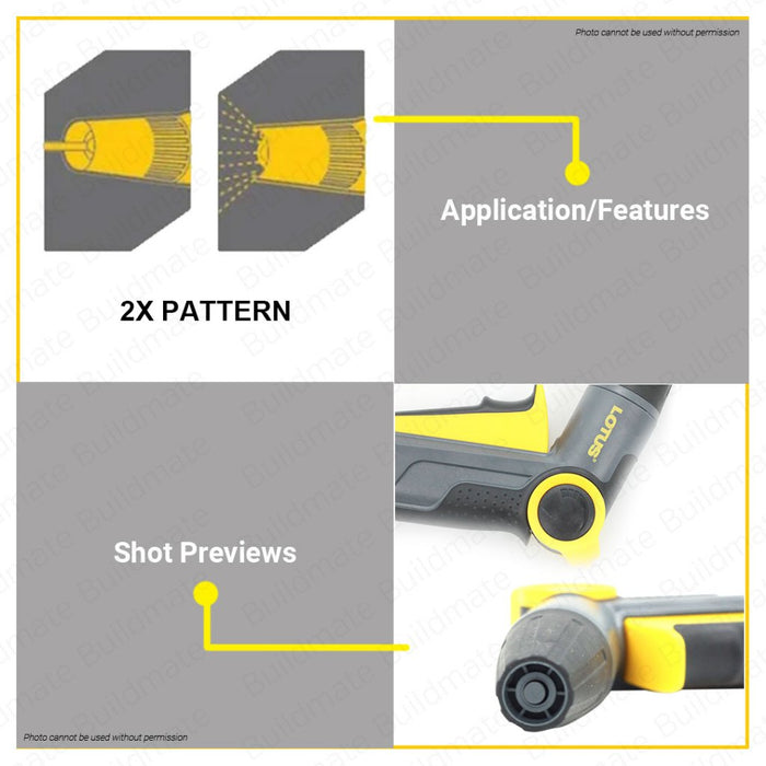 BUILDMATE Lotus Adjustable Trigger Garden Hose Nozzle Hand Sprayer with Flow Control LTGT200SGX-PRO