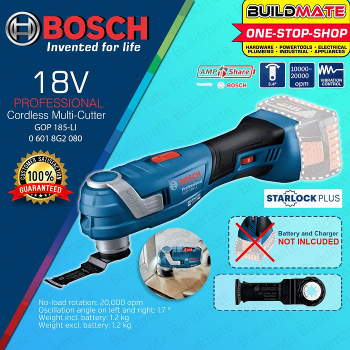 BUILDMATE Bosch 18V Cordless Multi-Purpose Cutter Tool Brushless STARLOCK GOP 185-LI 06018G2080 BPT