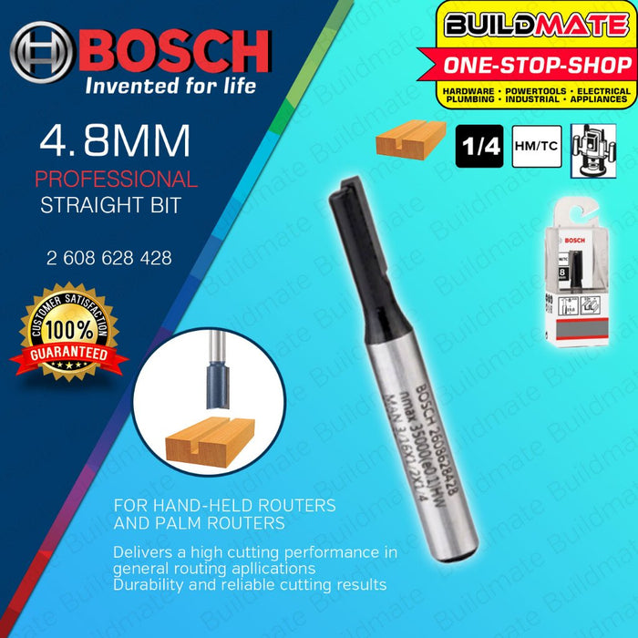 BOSCH Router Straight Bit 1/4" Inch Shank Standard for Wood Handheld Palm Routers •BUILDMATE• BAX