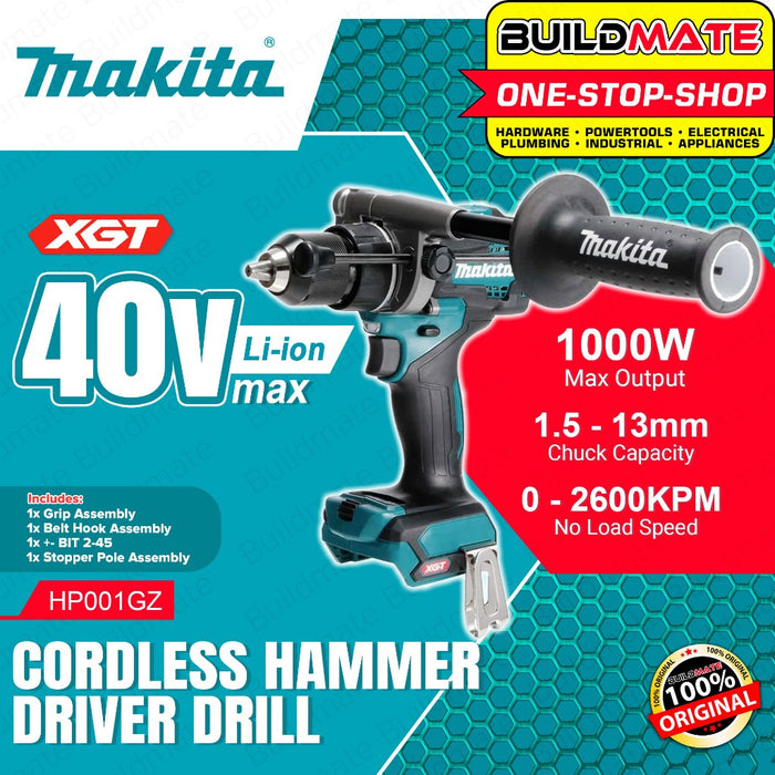 BULDMATE Makita 40V Max Li-Ion Cordless Hammer Driver Drill Reversible Variable Speed XGT HP001GZ