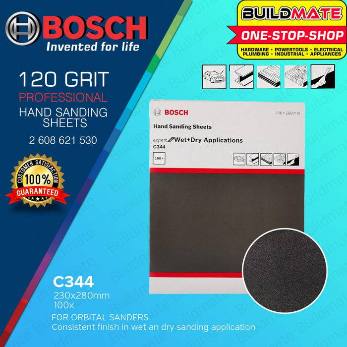 BUILDMATE Bosch 230x280mm Hand Sanding Sheet Sandpaper C344 Expert for Wet & Dry Orbital Sanders BAX