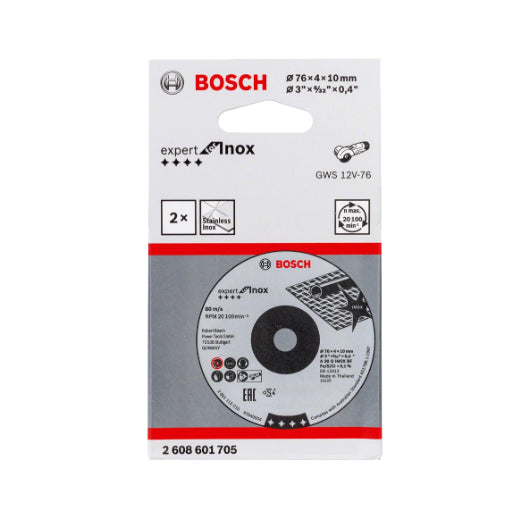 BUILDMATE Bosch 2PCS/SET 76MM Grinding Wheel Expert for Inox Stainless Cutting Disc 2608601705 - BAX