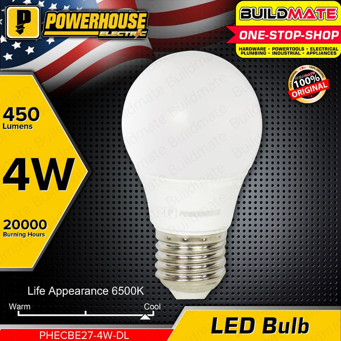 BUILDMATE Powerhouse 4W Electric Led Classic Bulb Indoor Office Light DAYLIGHT 6500K A45 PHECBE27-4W