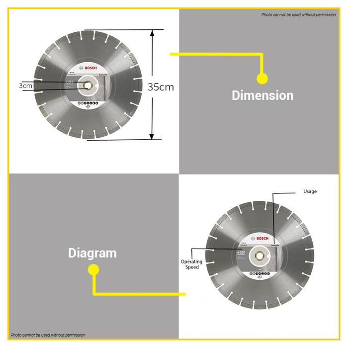 BUILDMATE Bosch 14" Inch Segmented Diamond Disc Cutting Blade Standard for Concrete 2608615006 - BAX