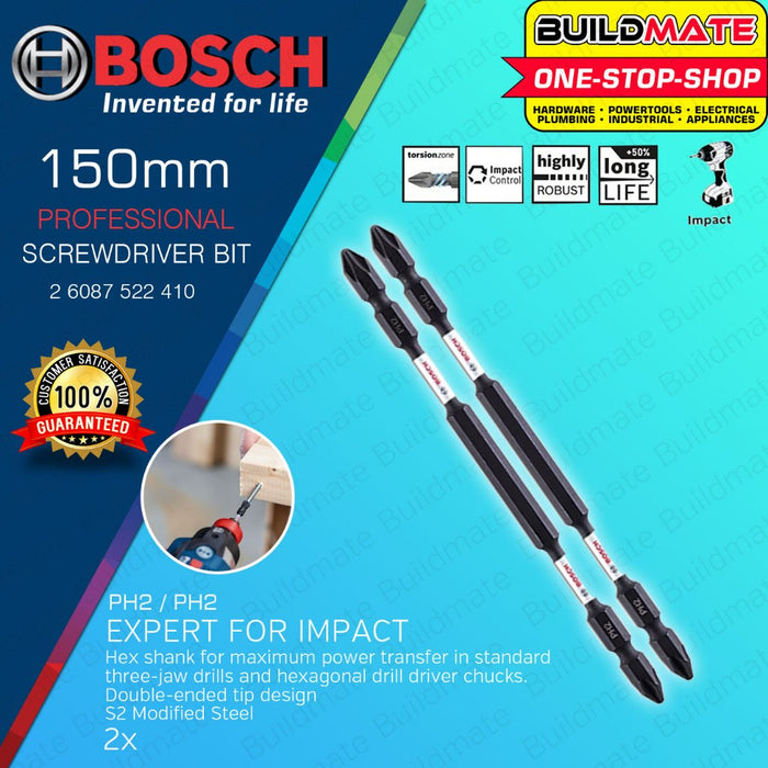 BUILDMATE Bosch 2PCS/SET Double-Ended Screwdriver / Screw Bits 65MM - 150MM Expert for Impact - BAX