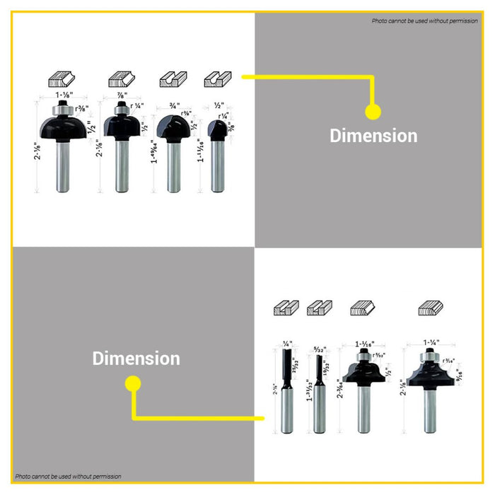BUILDMATE Bosch 30PCS/SET Router Bit Set Trim & Edging 1/4" Inch Shank Mixed Cutter for Wood - BAX