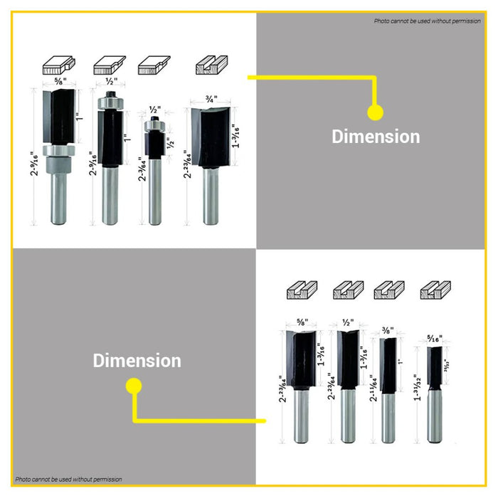 BUILDMATE Bosch 30PCS/SET Router Bit Set Trim & Edging 1/4" Inch Shank Mixed Cutter for Wood - BAX