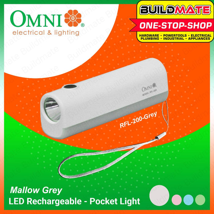 BUILDMATE Omni LED Rechargeable Pocket Light 1200mAh with TYPE-C Charger Cord 2-Light Source RFL-200