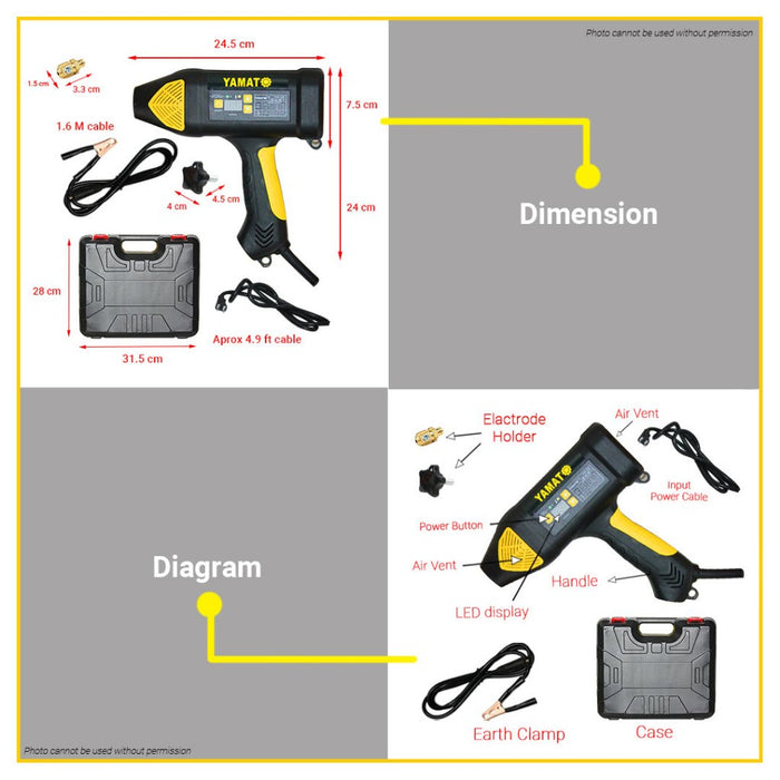 BUILDMATE Yamato 220A IGBT DC MMA Inverter Portable Mini Handheld Welding Machine Welder YHH-220