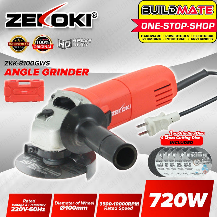 BUILDMATE Zekoki Angle Grinder 720W | 850W 100mm Electric Grinder Cutting Machine Grinding Wheels