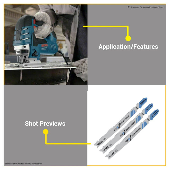 BUILDMATE Bosch 100MM 3PCS Jigsaw Blade Set HSS Straight Cut Progressor for Metal 2608638472 - BAX