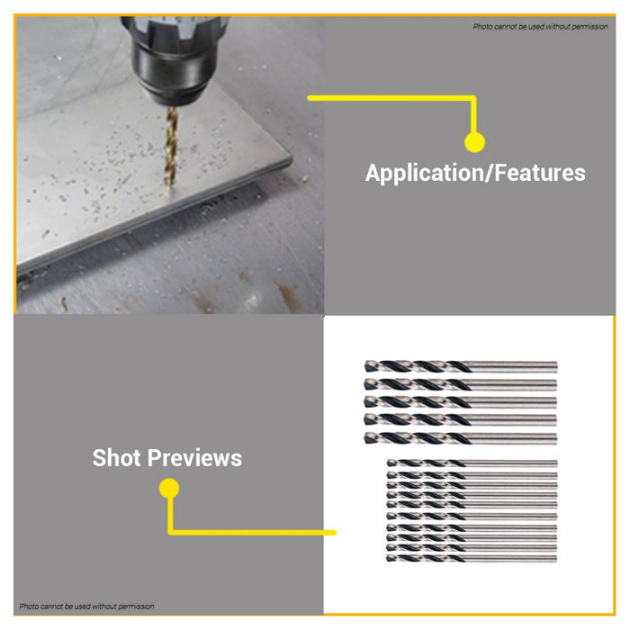 BUILDMATE Bosch 10PCS/SET HSS-G Twist Drill Bits 1/16" - 1/2" Inch Metal Drilling for Rotary - BAX