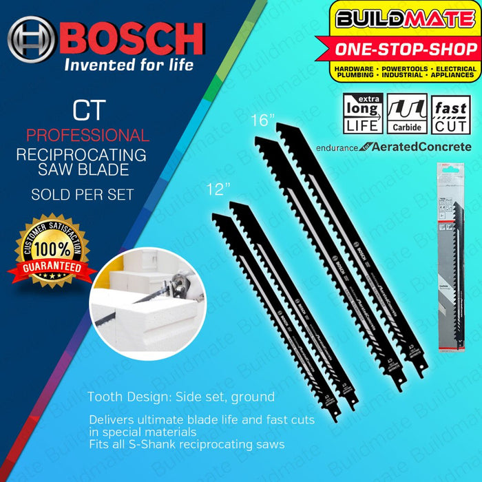 BUILDMATE Bosch 2PCS/SET Reciprocating Saw Blade Endurance for Aerated Concrete S1241HM S2041HM BAX